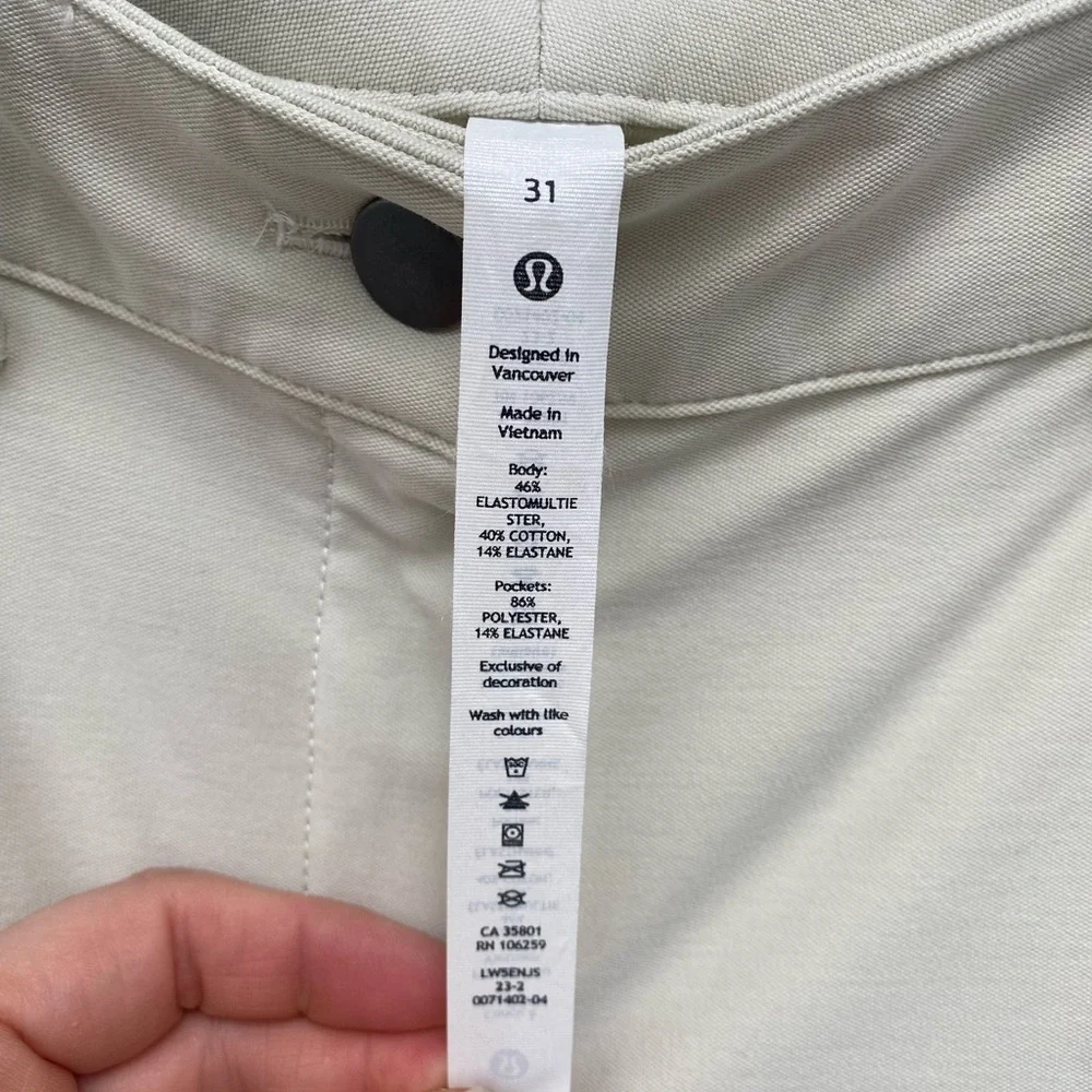 lululemon LIKE NEW City Sleek Wide Leg Pants in Ivory - Size 31